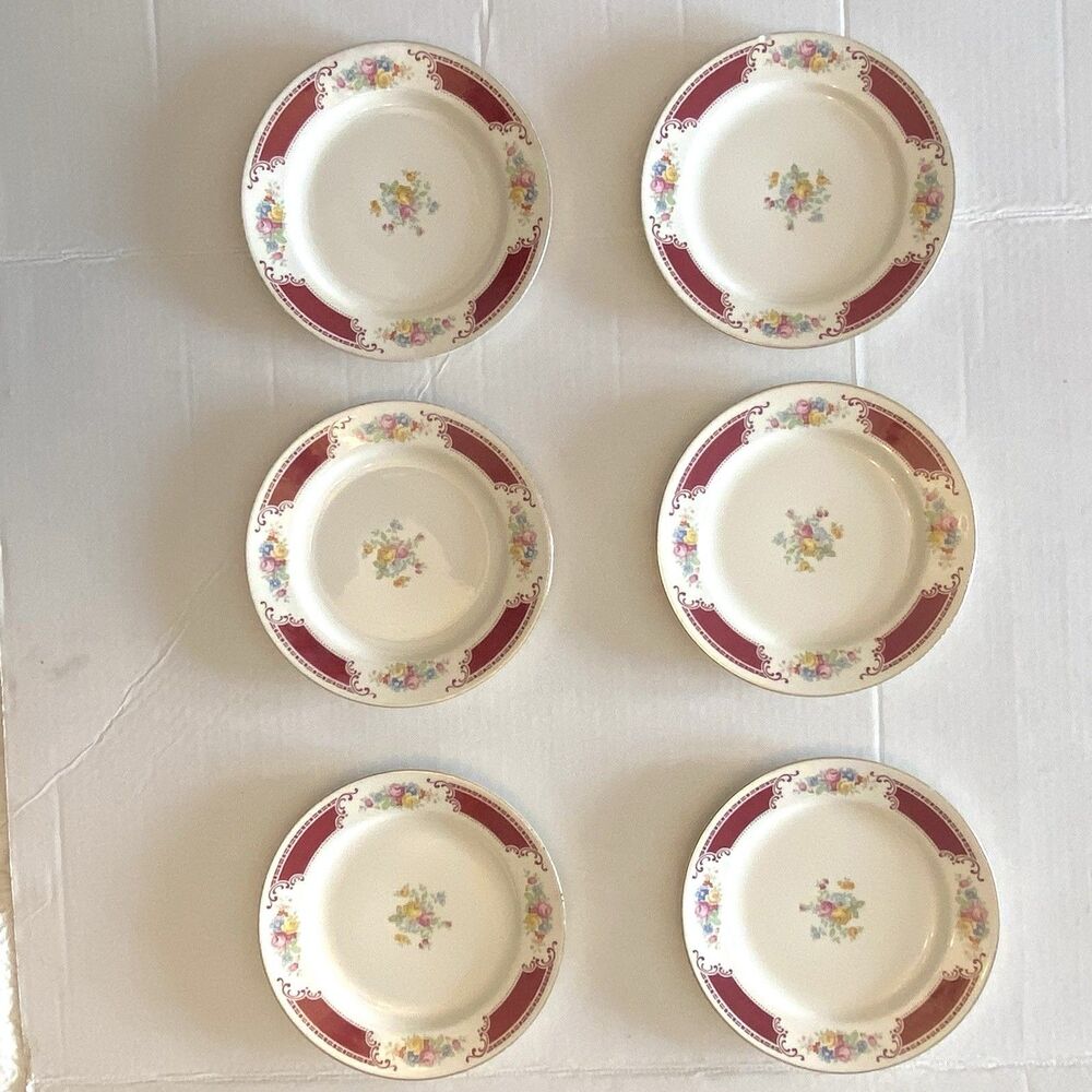 Vintage Majestic Homer Laughlin Brittany Salad Dessert Plates 7.25” Set of 6